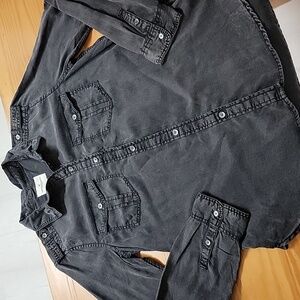 American Eagle Outfitters Black Button Down Shirt